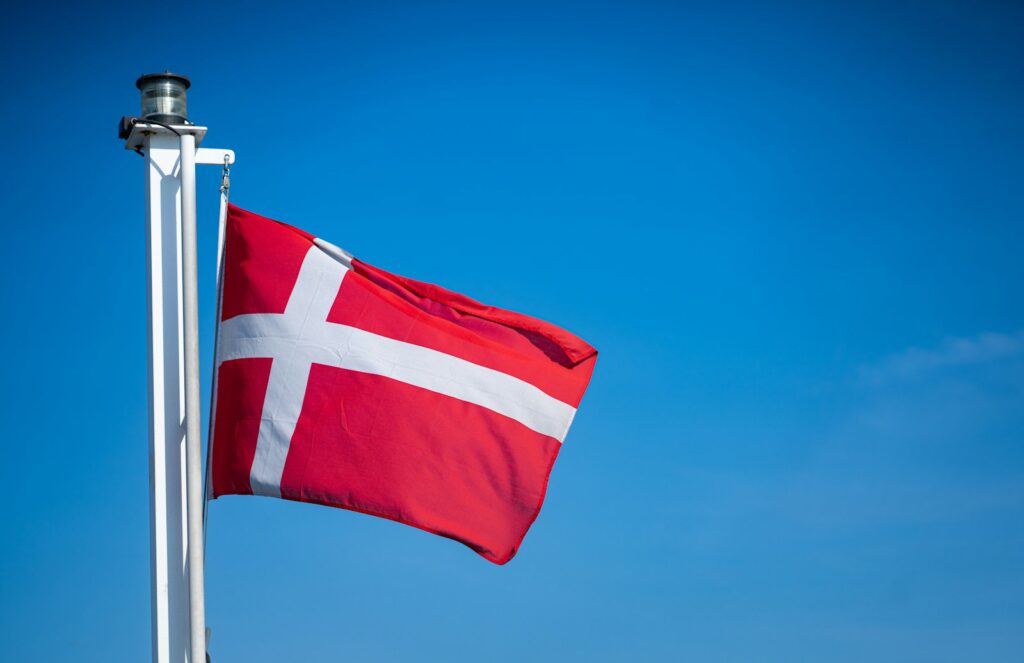 a flag on a pole